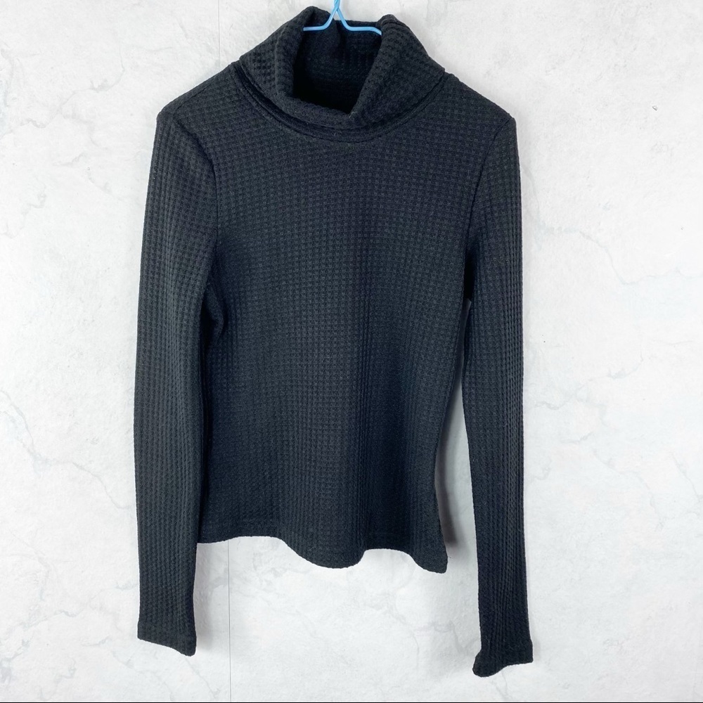 [Shein] Black Waffle-Knit Sweater